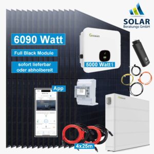 PV-Anlage 6.090 Watt mit Growatt Wechselrichter MOD 5000TL3-XH mit 7,5kW Speicher und Solarmodulen Jinko 435 Watt
