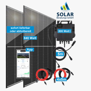 Balkonkraftwerk 840 Watt mit Growatt Wechselrichter NEO 800M-X und Solarmodulen Trina 420 Watt