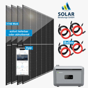 Balkonkraftwerk 1.740 Watt mit Growatt NEXA 2000 und Solarmodulen Trina 435 Watt