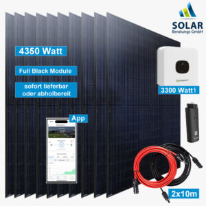 PV-Anlage 4.350 Watt mit Growatt Wechselrichter MIC 3300TL-X und Solarmodulen Jinko 435 Watt