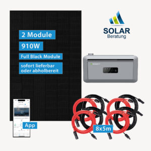 Balkonkraftwerk 910 Watt mit Growatt NEXA 2000 und Solarmodulen JA Solar 455 Watt