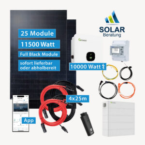 PV-Anlage 11.500 Watt mit Growatt Wechselrichter MOD 10000TL3-XH mit 10kW Speicher und Solarmodulen JA Solar 460 Watt