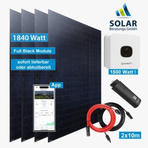 PV-Anlage 1.840 Watt mit Growatt Wechselrichter MIC 1500TL-X und Solarmodulen JA 460 Watt