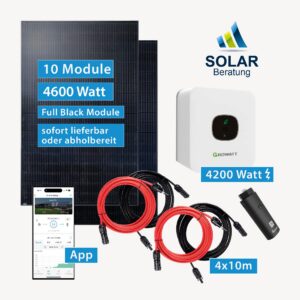 PV-Anlage 4.600 Watt mit Growatt Wechselrichter MIN 4200TL-XH und Solarmodulen JA Solar 460 Watt