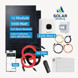 PV-Anlage 5.520 Watt mit Growatt Wechselrichter MIN 4200TL-XH mit 5kW Speicher und Solarmodulen JA Solar 460 Watt