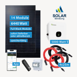 PV-Anlage 6.440 Watt mit Growatt Wechselrichter MOD 5000TL3-XH und Solarmodulen JA 460 Watt