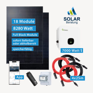 PV-Anlage 8.280 Watt mit Growatt Wechselrichter MOD 7000TL3-XH und Solarmodulen JA Solar 460 Watt