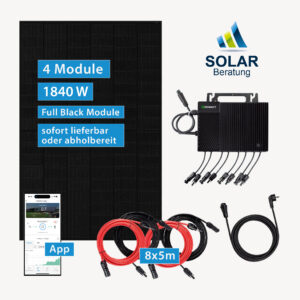 Balkonkraftwerk 1840 Watt mit Growatt Wechselrichter NEO 1600M-X2 und Solarmodulen JA Solar 460 Watt